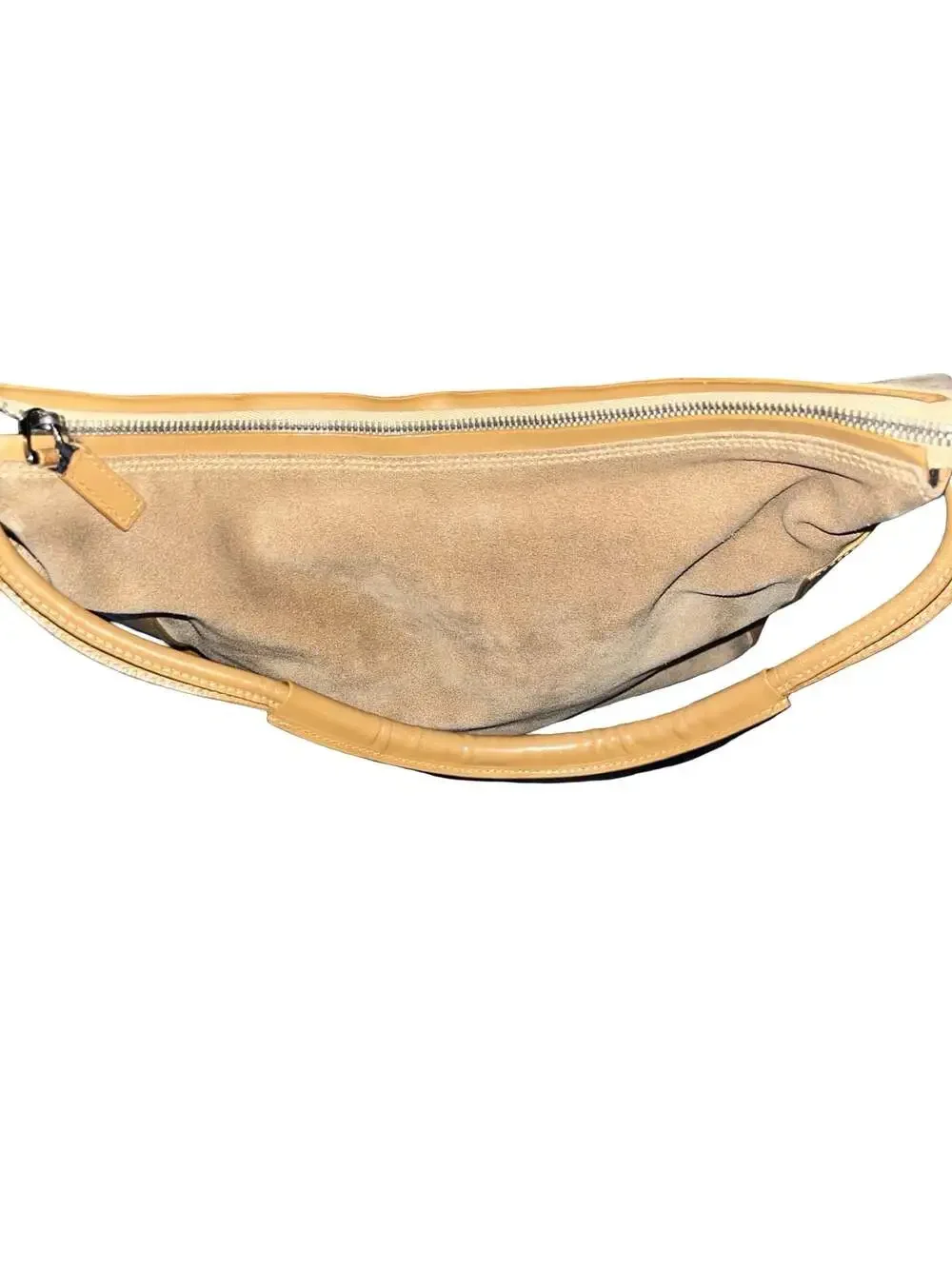 Gucci shoulder bag beige suede ?~ leather Authentic used T17202